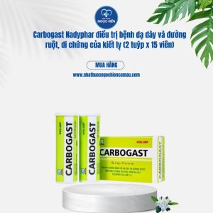 Carbogast Nadyphar điều trị bệnh dạ dày và đường ruột, di chứng của kiết lỵ (2 tuýp x 15 viên)
